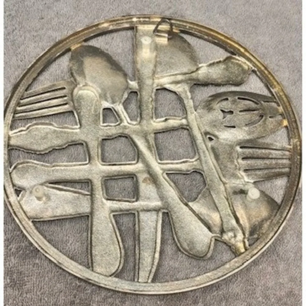 Vintage Godinger Silver Plated Flatware Trivet 9 Inch Utensil Wall Decor